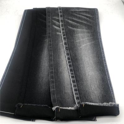 China 9.5oz Windproof Mercerizing Black Color TC Stretch Denim Fabric for sale