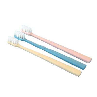 China Reusable High Quality Macarone Double Non Slip Toothbrush Handle Soft Hair Soft Hair Cleaning Adult Toothbrush for sale