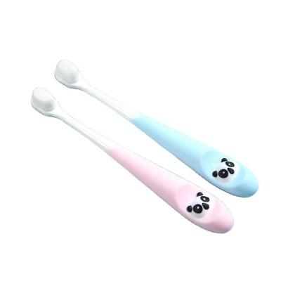 China Multiple Choice Best Design Reusable Cute Cartoon Baby Super Dense Soft Fur Kid Toothbrush for sale