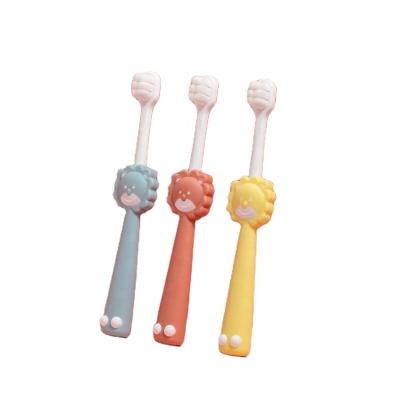 China Good Quality Lovely Reusable Soft Hair Ultra Dense Cartoon Lion Small Cleaning Teeth Kids Toothbrush for sale