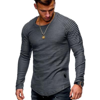 China 2022 Anti-wrinkle Fashion Hip Hop Clothing O-neck Mens Long Sleeve T-shirts 100% Cotton / Polyester for sale