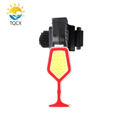 China Creative PC Amazon Hot Selling Bicycle Tail Light Wine Glass Shape LED Night Riding Warning Light Bike Rear Tail Light for sale