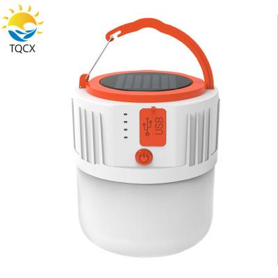 China OUTDOOR Outdoor Waterproof Camping Light Solar Panel Power LED USB Rechargeable Hand Lantern Light for sale