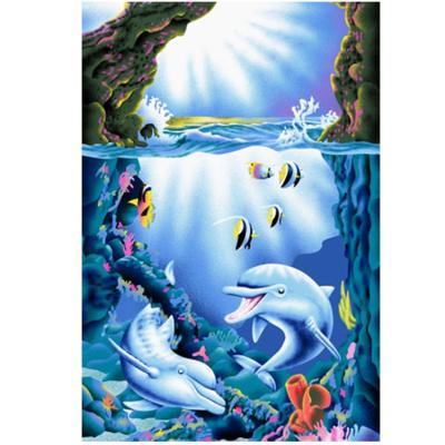 China 21s Cotton QUICK DRY Velor Reactive Printed Beach Towel With Twice Nw Happy Dolphins for sale