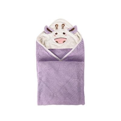 China Child Safe Cartoon Super Absorbent Padded Hooded Embroidered Children's Cloak Cotton Bath Towel Baby Blanket for sale