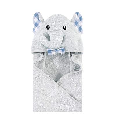 China Baby Loving Baby Bath Towel Soft Skin Hooded Bathroom Bamboo Fiber, Cotton, Microfiber, Coral Velvet Bath Towel Animal Face Hat, Checked Elephant, All for sale