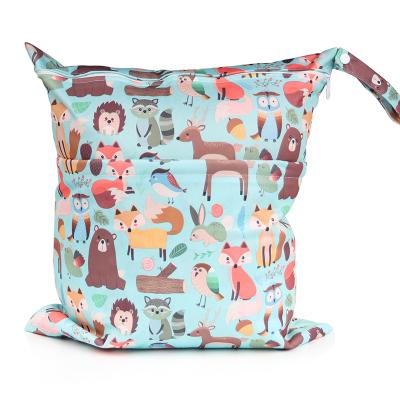 China Special double zipper printed printed diaper bag storage bag for baby outings 60 printed patterns are optional for sale