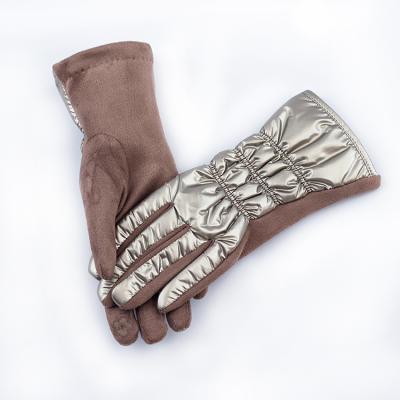 China Plain Hot Sell Water Proof Stylish Fashion Design Down Cloth Gloves For Women for sale