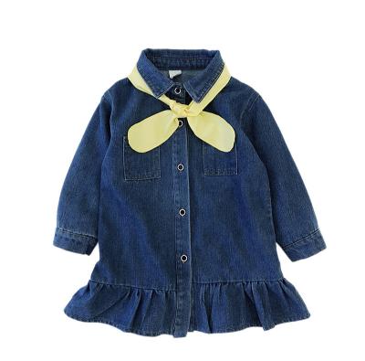 China 2022 new anti-static girls' denim skirt children's long dress girls' navy fashion skirt and autumn sleeve for sale