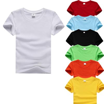 China Custom Viable Solid Color Boys and Girls Summer Solid Color Tee Shirt Boys and Girls Logo T-shirt for sale