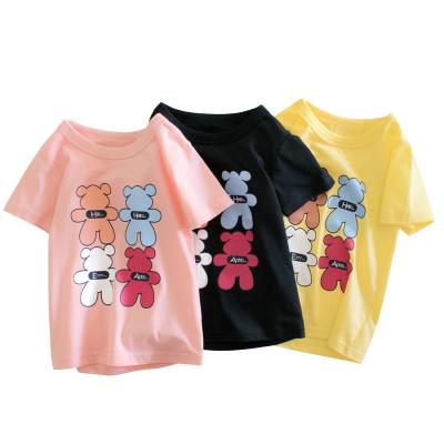 China Summer Viable Children's T-shirt 2022 New European and American New Baby Cartoon Sleeve Wholesale Girls' Short Coats for sale