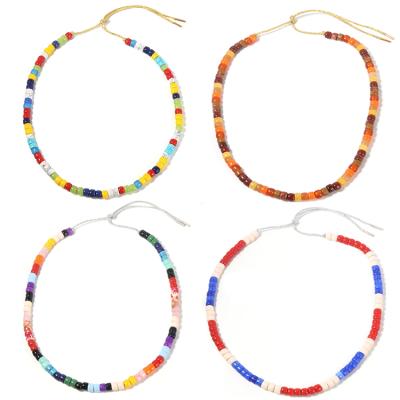 China BOHEMIA Cenda Adjustable Colored Natural Stone Loose Beads Necklace Forte Beads Rainbow Forte Spikes Necklace for sale