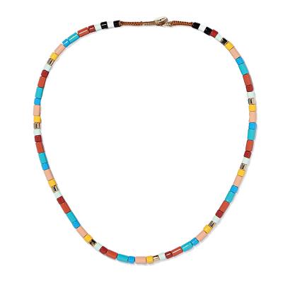 China CLASSIC 2021 Hot Sale Factory Outlet Fashion Jewelry Enamel Necklace Custom Tile Enamel Necklaces for sale