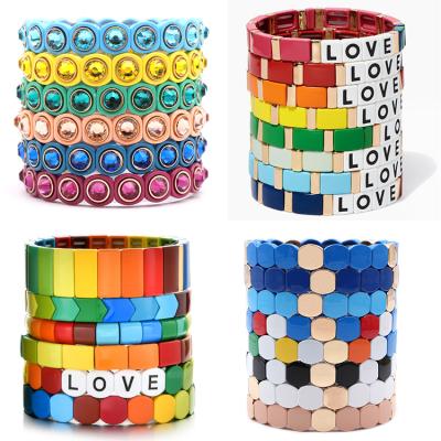 China BOHEMIA Factory Alphabet Letters and Numbers Wholesale Beads For Custom Tile Bracelets Enamel Bracelets For Jewelry Making for sale