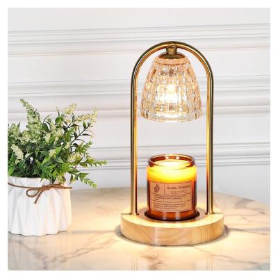 China Modern Decorative Wood Art Wax Melting Lamp Simple And Customizable Home Use Censer Warmer Lamp Candle Table Lamp Retro for sale