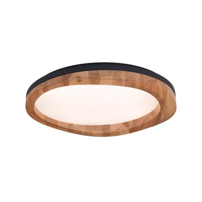 China Round High Transmittance Modern Decorative Ceiling Lamp Solid Wood Chandelier for sale