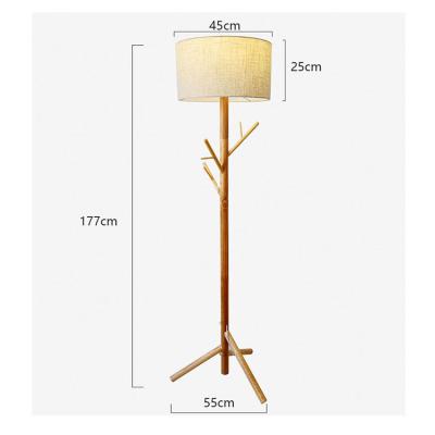 China Nordic Minimalist Solid Wood Floor Lamps Super Practical Residential Floor Lamps Foot Switch Hanger for sale