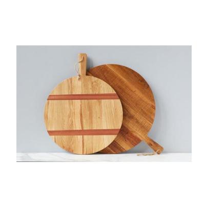 China Sustainable round chopper pizza board with customizable wooden style and size pizza skin for sale