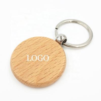 China Handmade Promotion Gift Private Label DIY Gifts Souvenir Key Chain Around Wooden Key Indicator With Split Ring Key Chain for sale