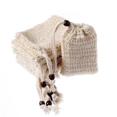 China Wholesale custom 9*14cm moisture proof drawstring exfoliating saver bag sisal soap bag with shower for sale