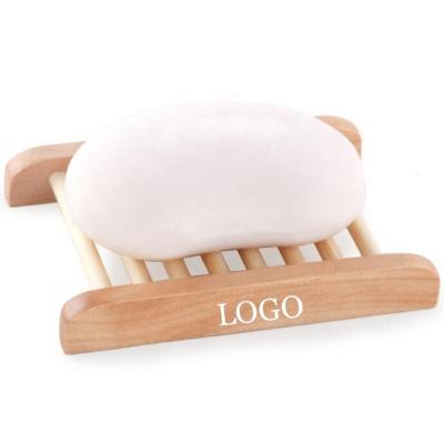 China Chinese custom logo eco-friendly handmade bamboo wooden soap dish for bathroom for sale