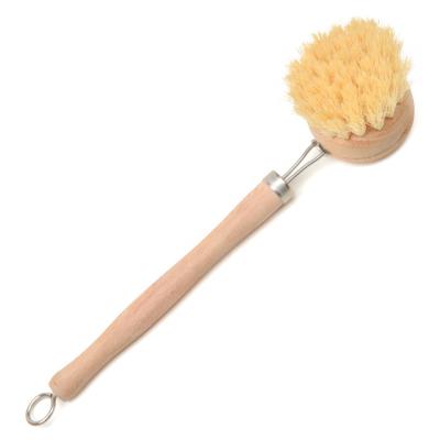 China Wholesale Custom Made High Quality Sisal Handle Natural Bamboo Wooden Kitchen Long Scrub Dish Cleaning Brush For Eco Friendly for sale