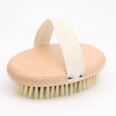 China All Natural Hots Selling Amazon Beech Dry Skin Body Brush Sisal Wood Boar Stiffen Bath Brush For Bathroom for sale