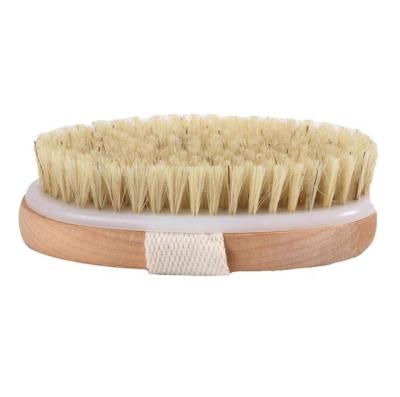 China All Natural Wholesale Custom Logo Dry Skin Body Brush Bamboo Boar Stiffen Bath Brush for sale