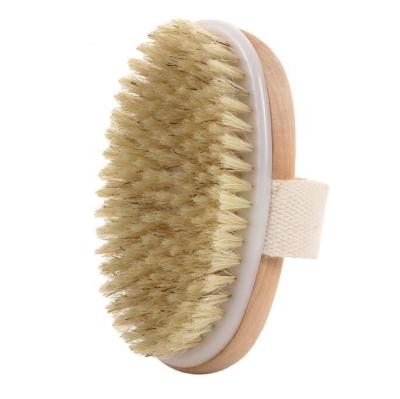 China All Natural Wholesale Custom Logo Dry Skin Body Brush High Quality Natural Bamboo Boar Stiffen Bath Brush for sale