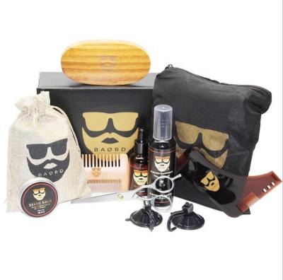 China Whitening High Quality Men's Premiume Beard Oil Care Kit Beard Grooming Growth Sale Kit for sale