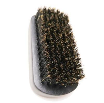 China Custom Shaving Brush Logo Black Wooden Square Boar Hair Shaving Beard Brush For Men for sale