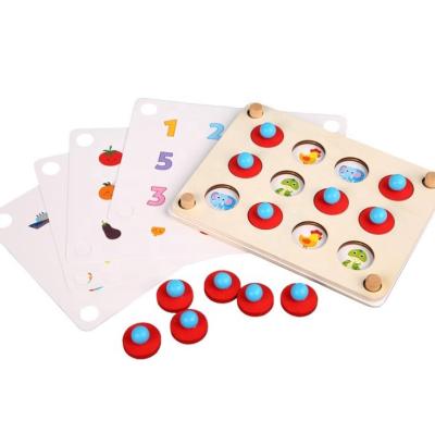 China Wooden Cartoon Toy Puzzle Toy Children Hold Version Of Logical Thinking Memory Training Chess for sale