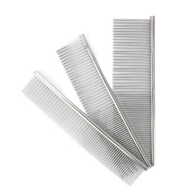 China Home Wholesale Custom Hairdressing And Care Products Logo Metal Hair Stainless Steel Dog Comb for sale