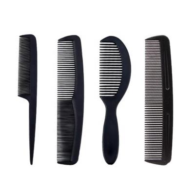 China Home Wholesale Portable Eco Friendly Plastic Hair Comb Black 4 Pcs Straight Hair Comb Set for sale