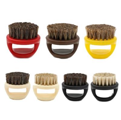 China Hot Sale Cheap Price Shaving Brush Colorful Small Finger Fade Brush Plastic Boar Hair Beard Brush For Men for sale