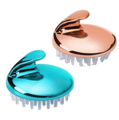 China Wholesale Waterproof Golden Soft Silicone Scalp Massager Brush Custom Baby Hair Shampoo Brush for sale