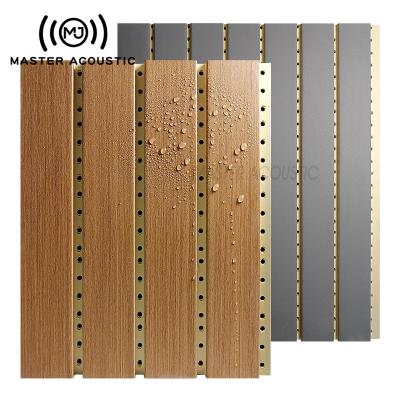 China Modern Master Acoustic WPC Grooved Wall Panel Acoustic Sound Absorbing Panel Music Studio for sale