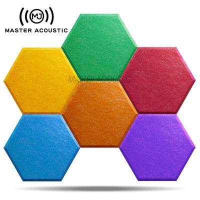 China Hexagon Head Minimalist PET Acoustic Polyester Acoustic Panel Customized Size Self Adhesive for sale