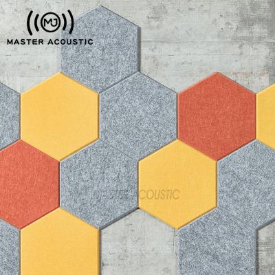 China Master Selling Master Soundproofing Hexagon Fiberglass Wall Acoustic Warm Minimalist Fireproof High Density Wool Wall for sale