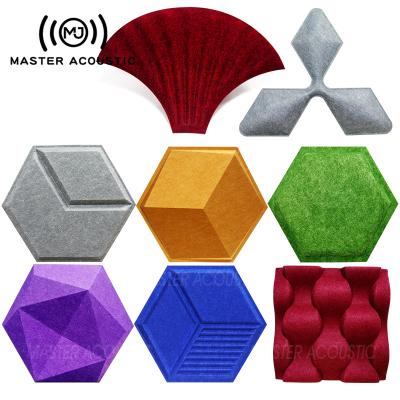 China Contemporary Acoustic Studio Room Main Room Sound Absorbing Polyester 3D Sound Absorbing Panel for sale