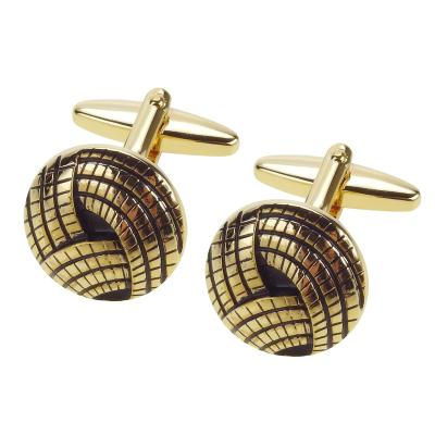 China Personalized Brass Gold Vintage Black Enamel Cufflinks for sale