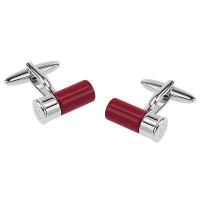 China 2018 Fashion Accessories New Arrival Red Enamel Painted Bullet Novelty Cufflinks for sale