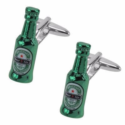 China Fashion Accessories Funny Beer Bottle Cufflinks For Mens Shirt Cufflinks for sale