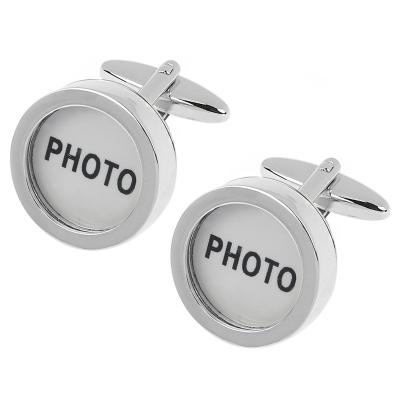 China Bulk Custom Photo Fashion Accessories Fashion Accessories Round Men's Cufflinks DIY for sale