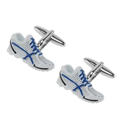 China Fashion accessories make your own sports shoes white black blue cufflinks for men for sale