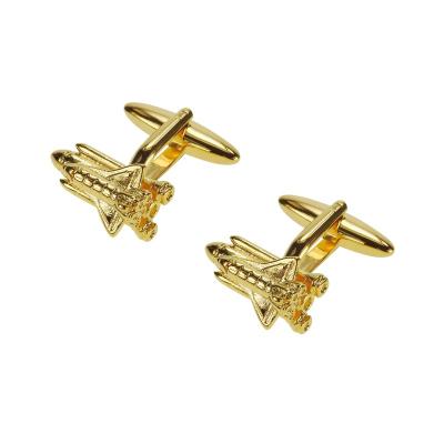 China Airplane Mens Fashion Accessories New Arrival Gold Plated Airplane Cufflinks for sale