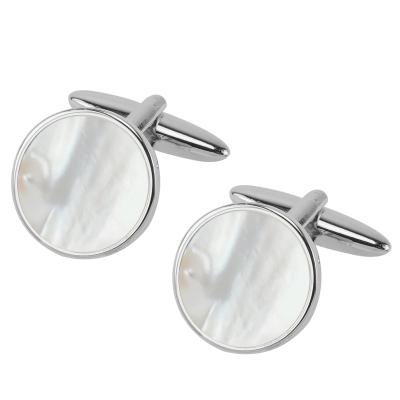 China Fashion Accessories Stunning White Semi Precious Stone Mother Of Pearl Cufflinks for sale