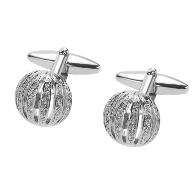 China Mens Luxury White Crystal Cufflinks Brass Accessories for sale