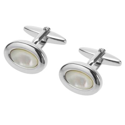 China Fashion accessories silver pearlescent material cufflinks for sale