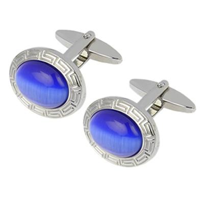 China Fashion Accessories Cat Eye Blue Stone Cufflink for sale